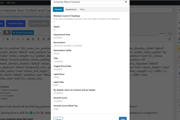toc plugin in wordpress luckyWP