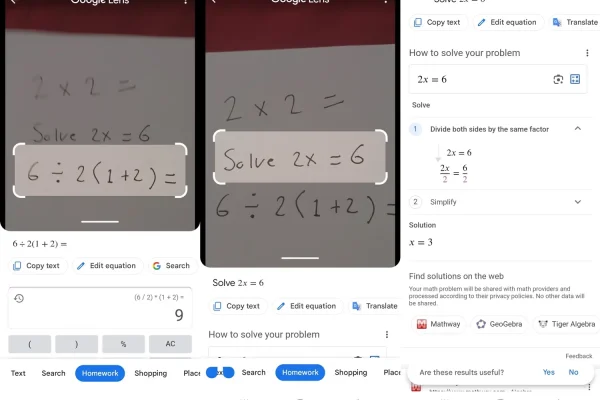 Google Lens homework feature image example