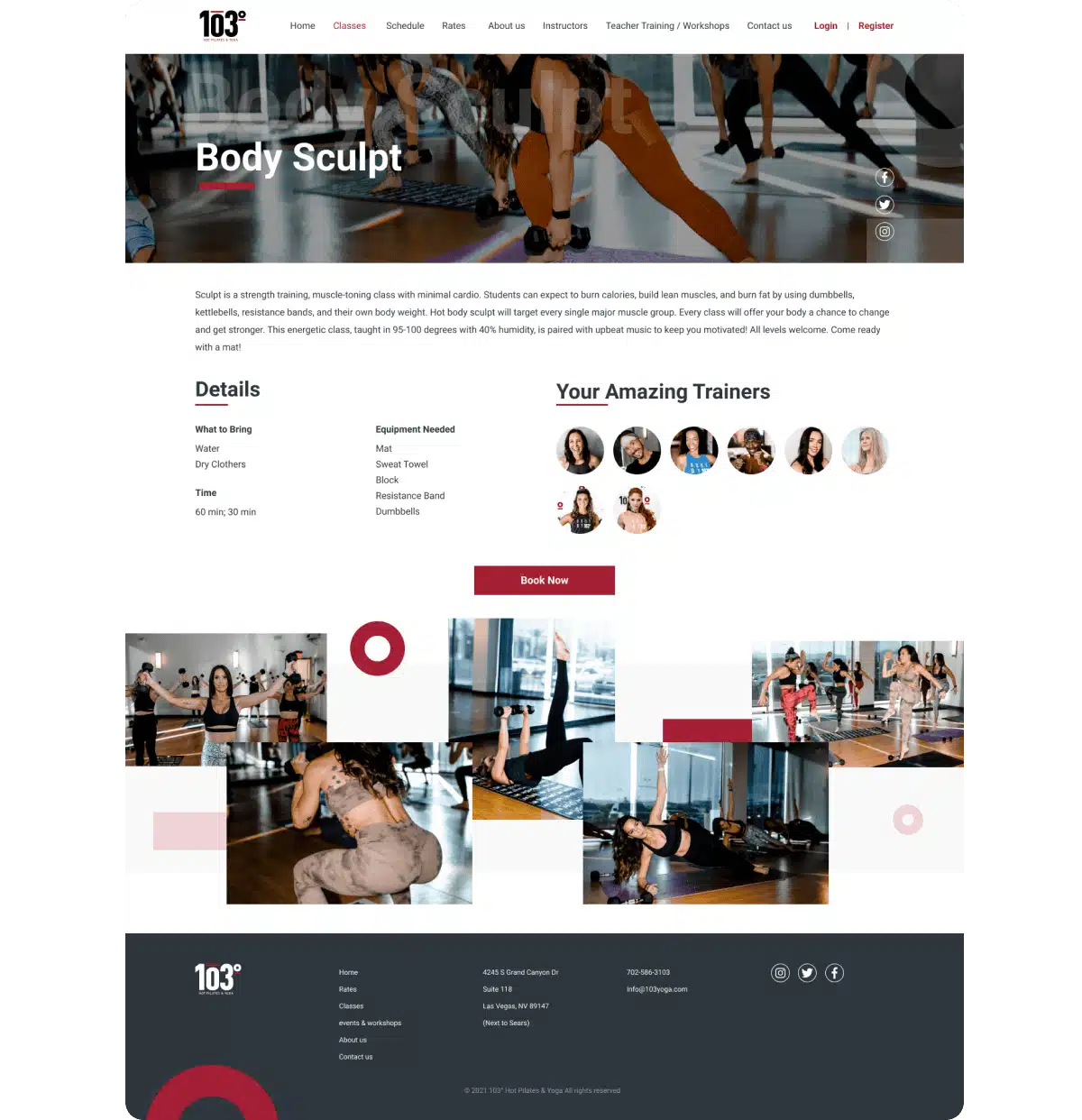 103yoga portfolio web design page