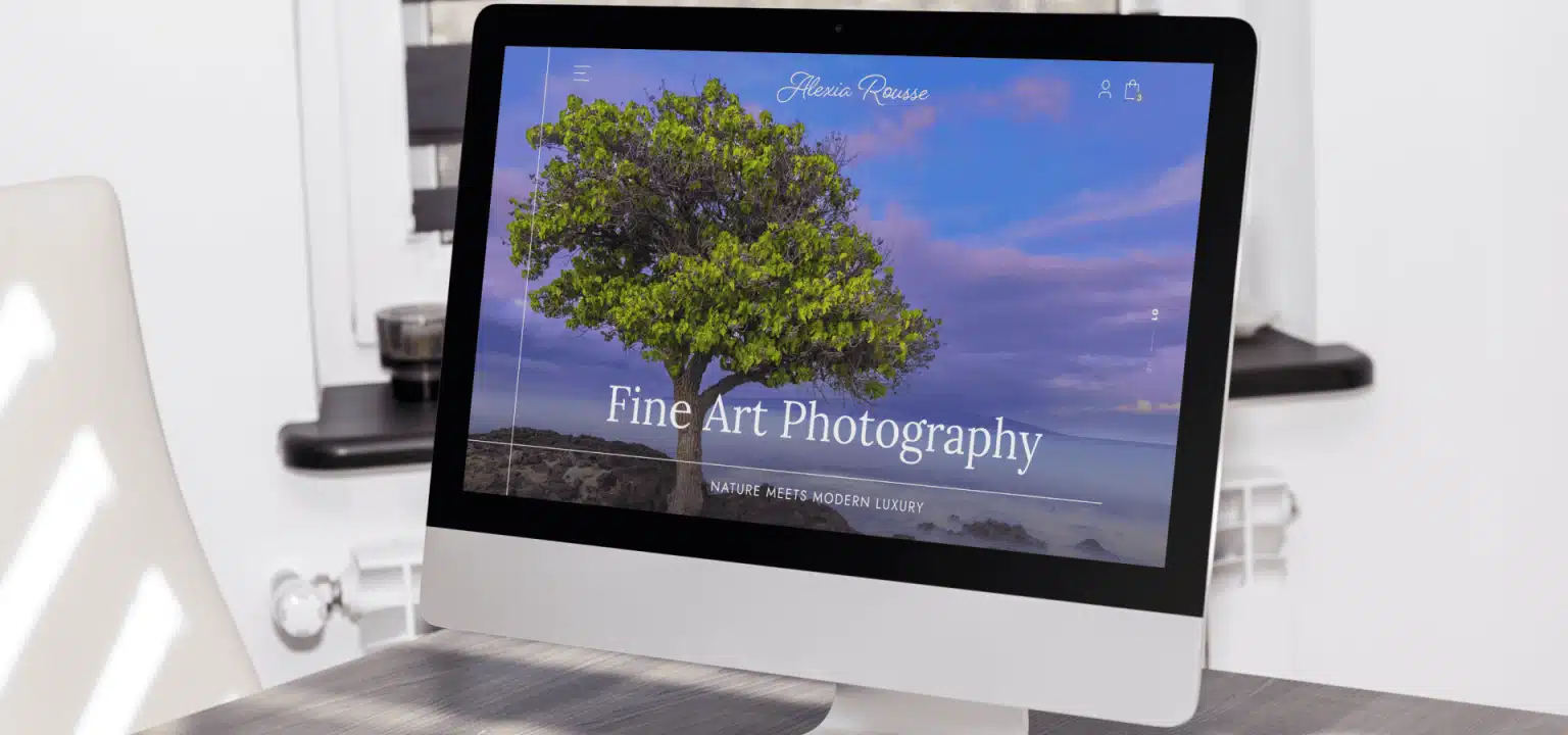 Alexia Rousse Photography website design mockup on monitor