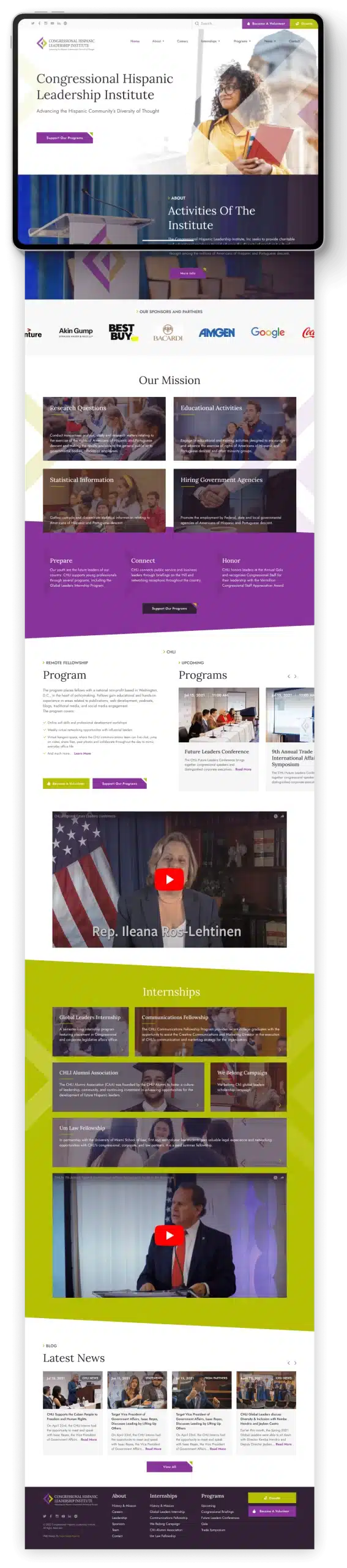 CHLI web design portfolio background image