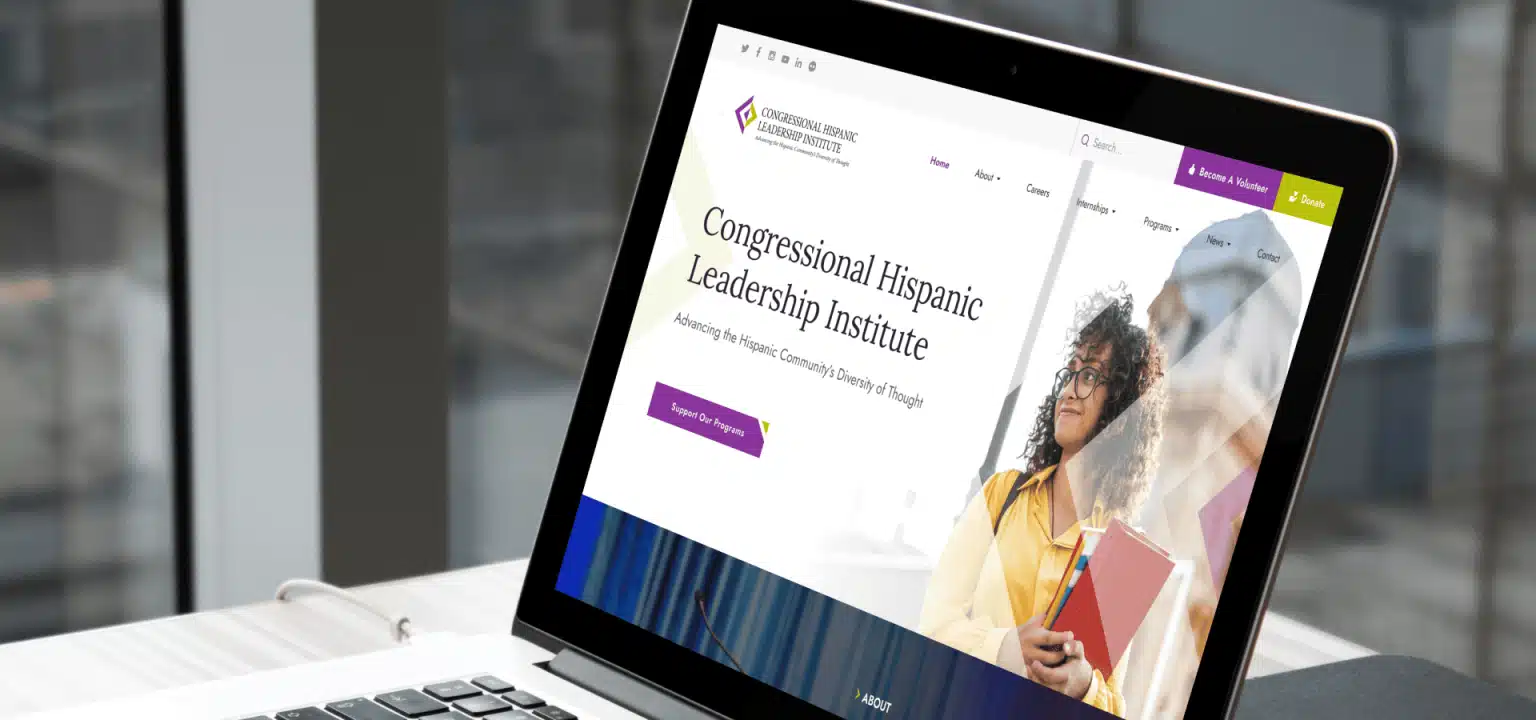 CHLI website design mockup on a laptop