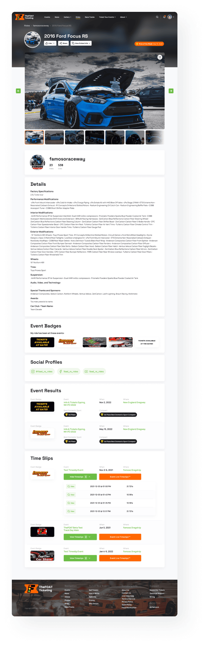 The foat web design portfolio page scale