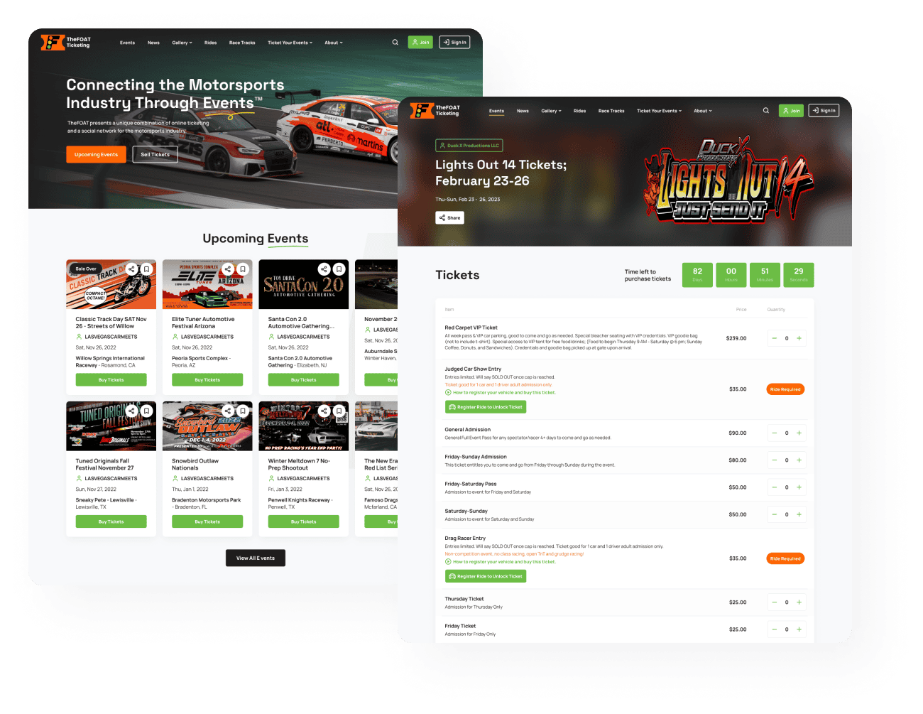 The foat web design portfolio page mockup