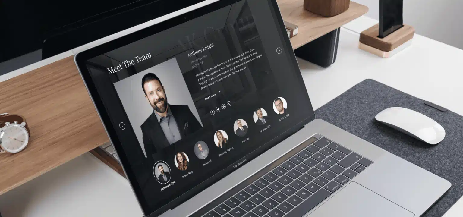 Knight Real Estate web design mockup on a laptop