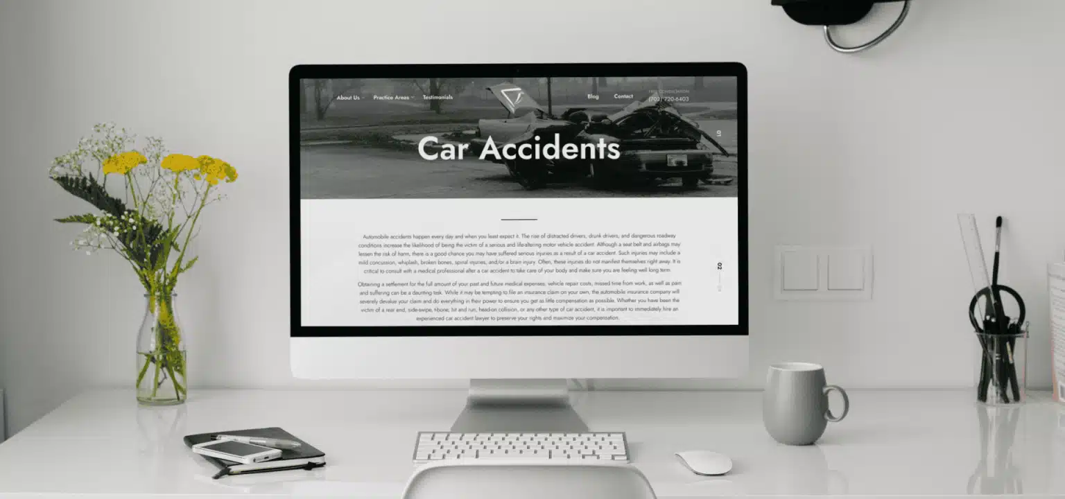 Platinum Injury Law web design mockup on computer
