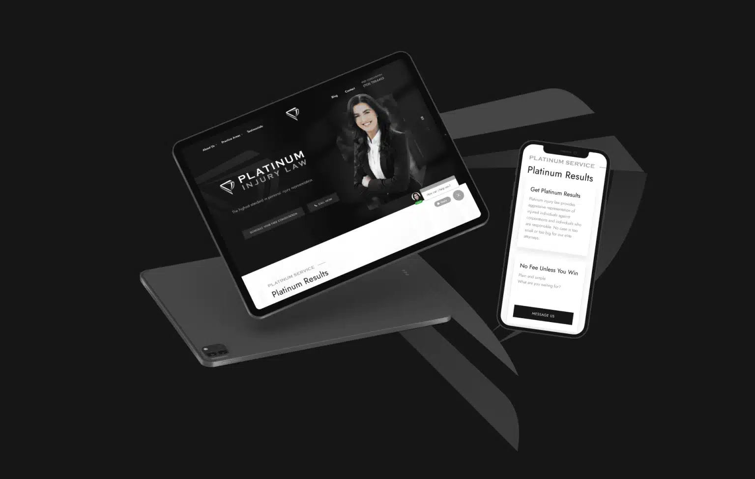 Platinum Injury Law web design mockup