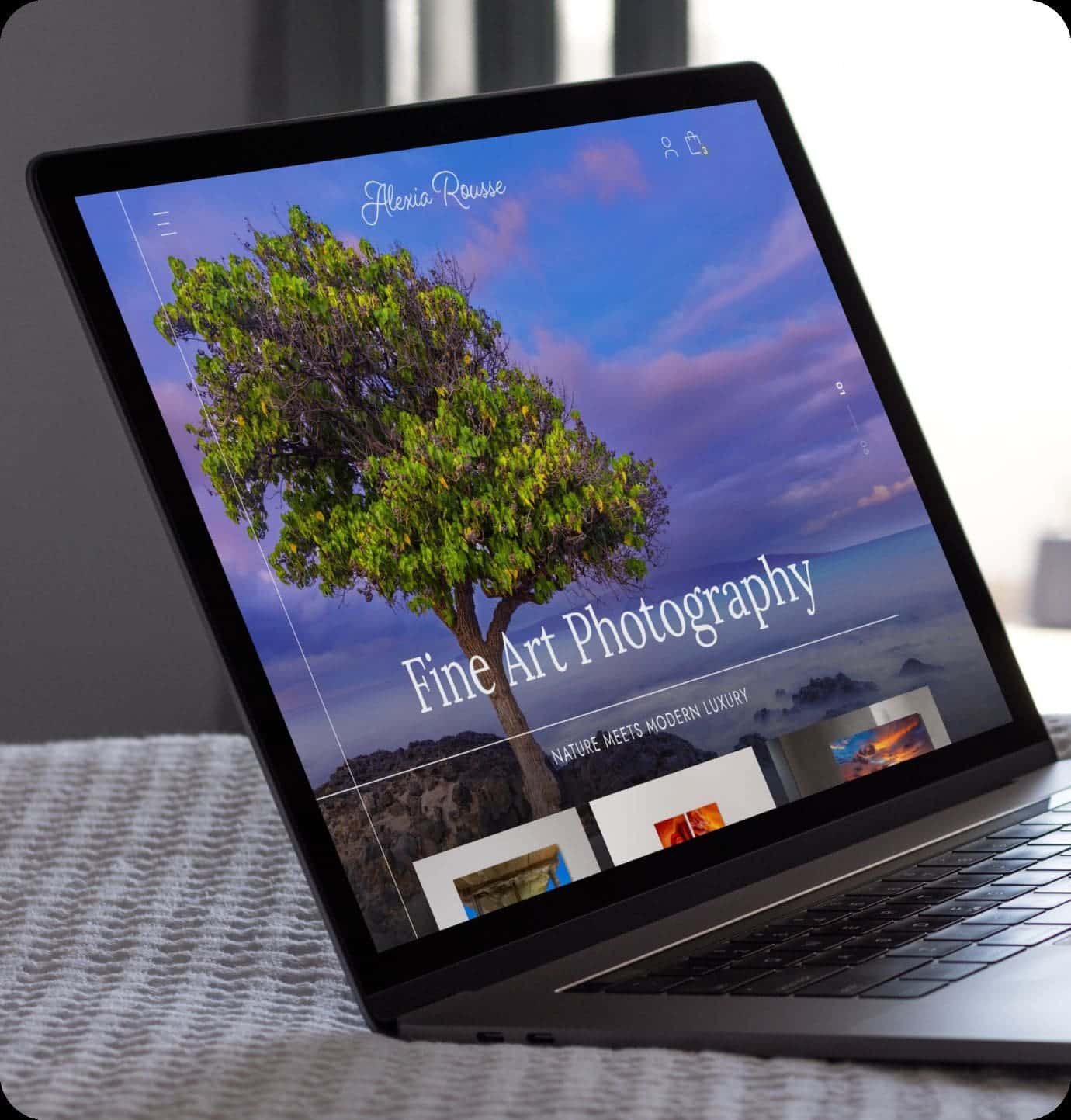 alexia rousse Web design mockup on a laptop