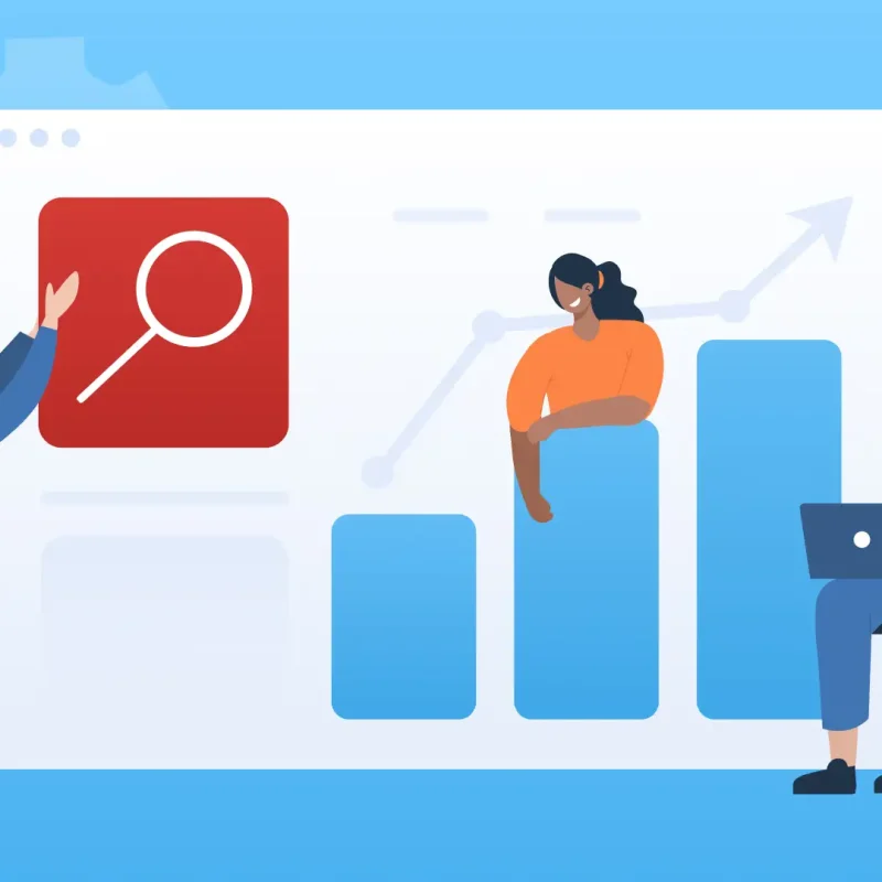 A stylized illustration showing a diverse trio of people using computer-related technologies. The image is a symbolic representation of how to improve web accessibility.